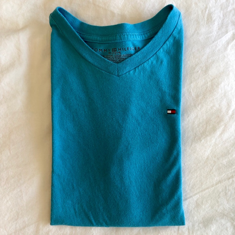 Tommy Hilfiger Boy’s Short Sleeve V Neck T…